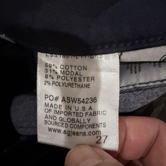 NWT AG Adriano Goldschmied Women's 27 Farrah Skinny Ankle Side Lace Black Pants - Picture 10 of 11